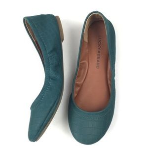 Lucky Brand Teal Emmie Flats 8.5